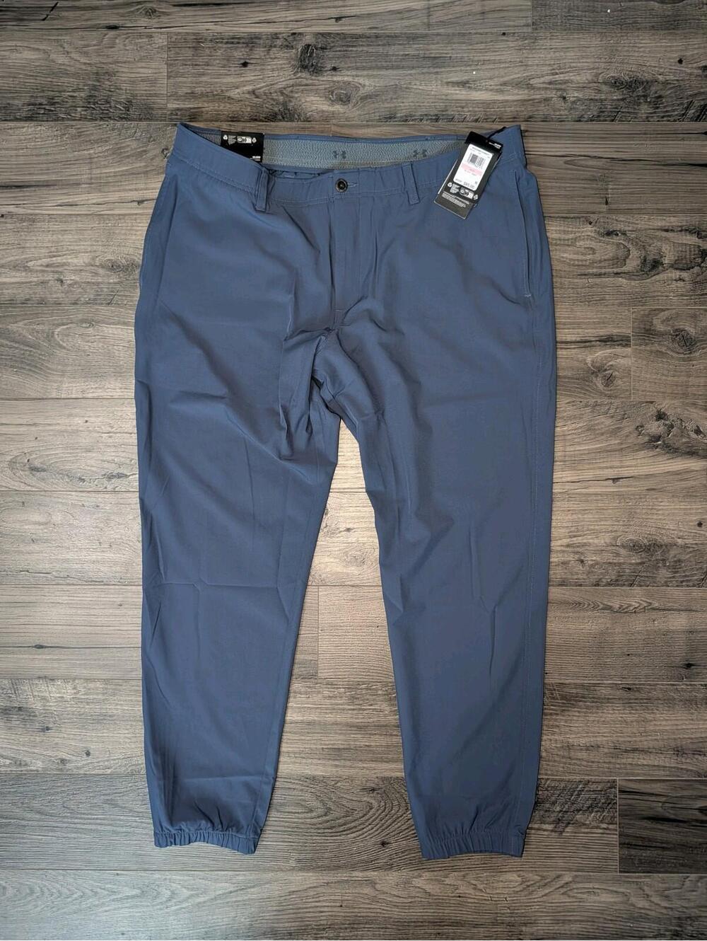 Under Armour Mens Golf Pants 40x30 Slim Tapered Leg Blue Gray